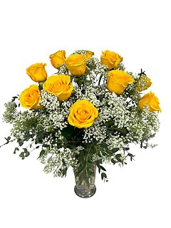 Sunny Days, 12 Long Stemmed Yellow Roses