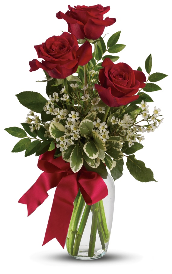 Thoughts of You with 3 Red Roses